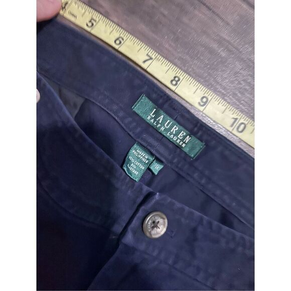 Lauren Ralph Lauren Flat Front Straight Ankle Pants Dark Blue Plus Size 16W - Picture 10 of 12